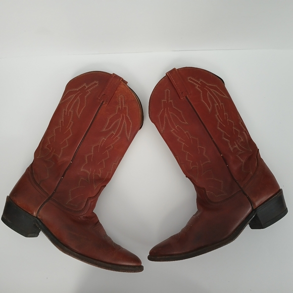 Dan Post Men\'s Marlboro Cowboy Western Leather Boots Size 9.5D Vintage main image 9